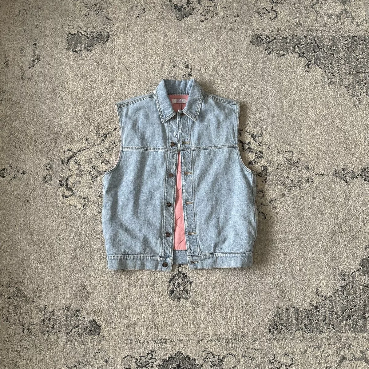 ERL Denim Jackets ERL Denim Sleeveless Jacket Blue