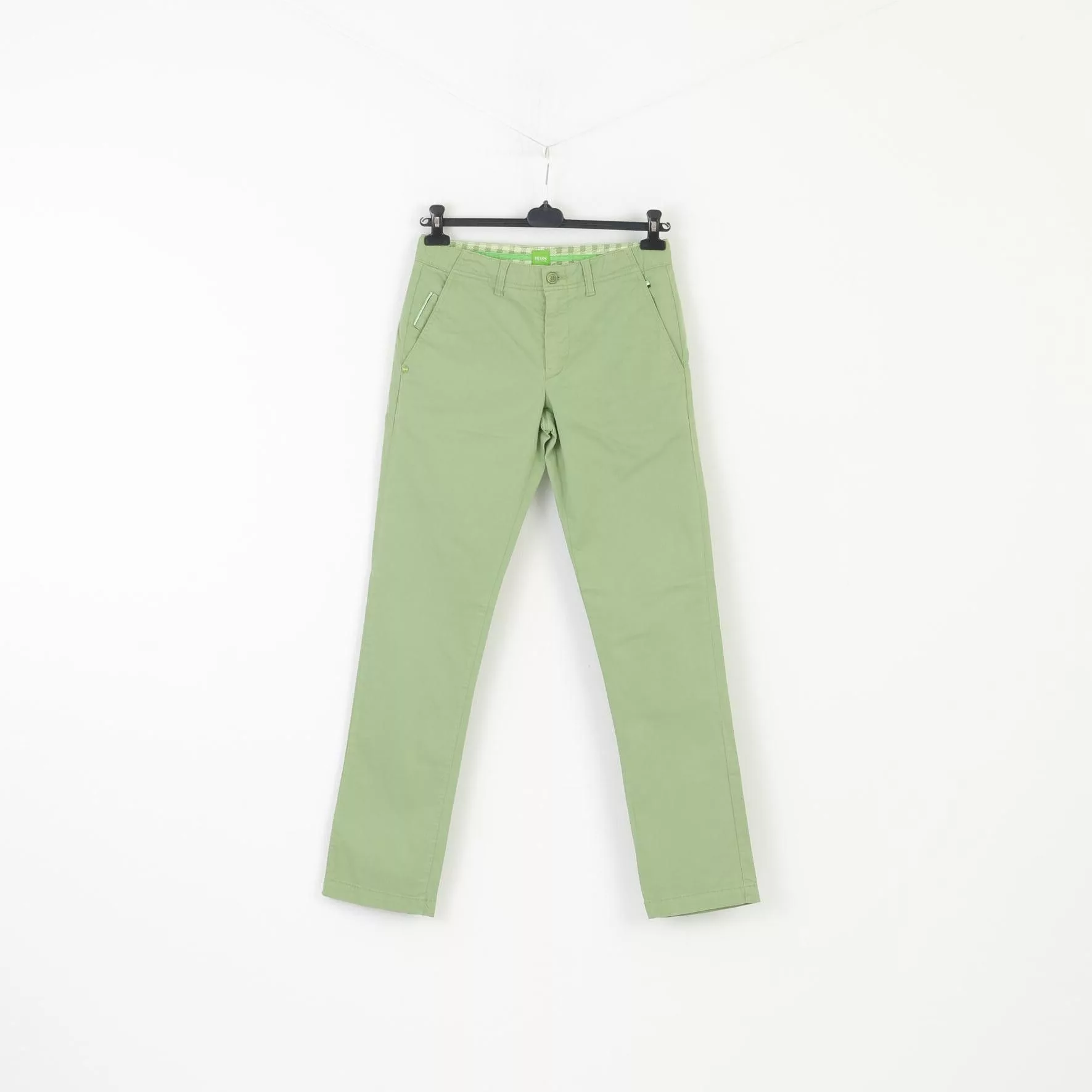 Hugo Boss Casual Pants Hugo Boss Men 30 46 Trousers Green Cotton Lakany 5669