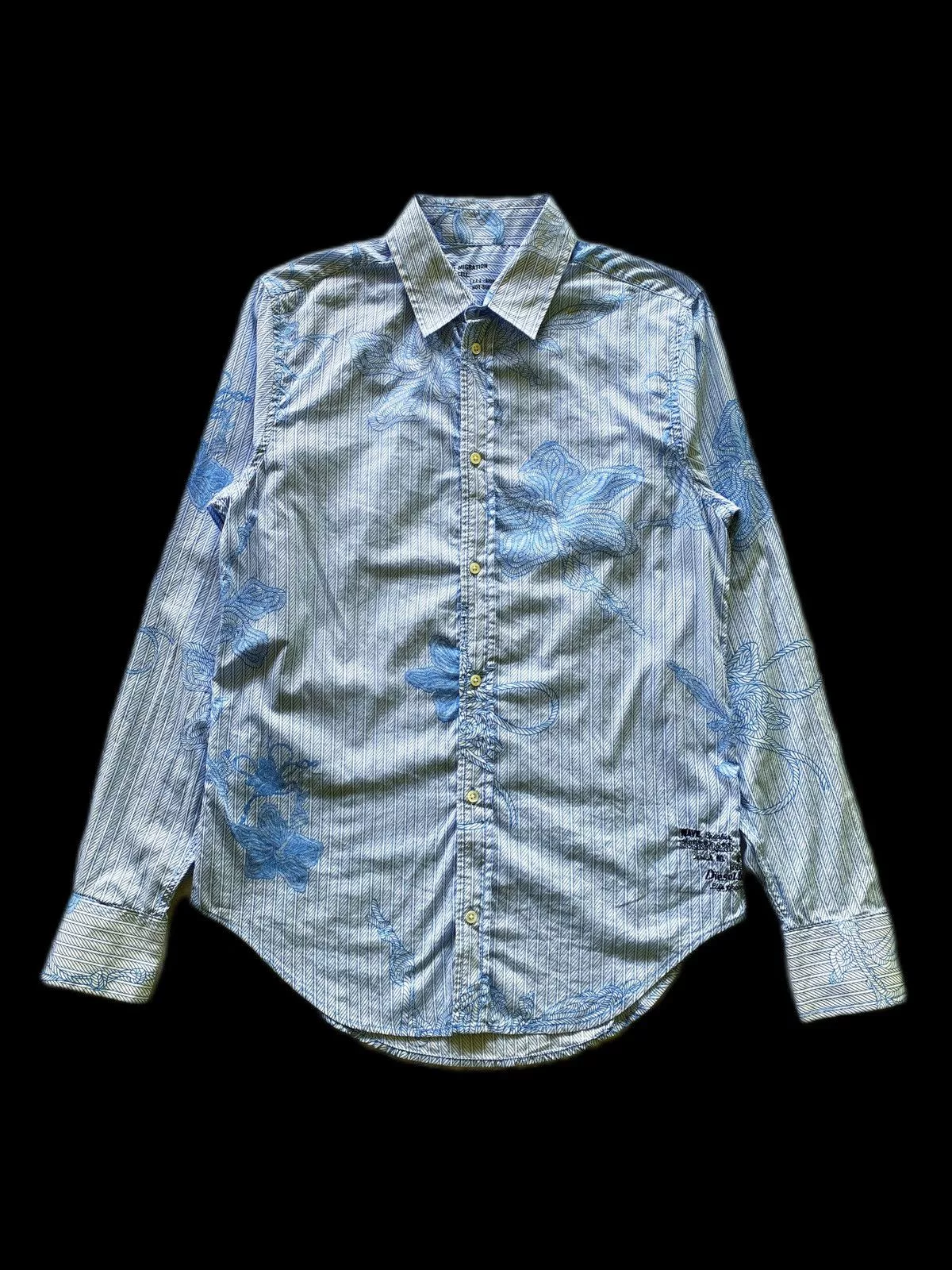 Diesel Shirts Button Ups Rare🔥 Retro Diesel Rope All Overprint Shirt Blue Avant-Garde