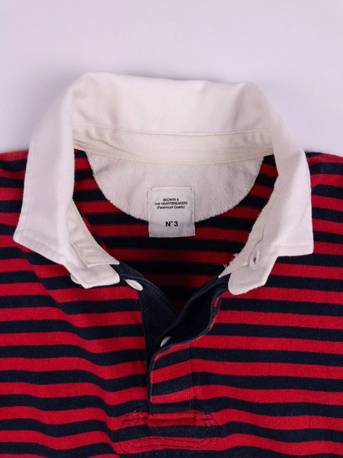 Bedwin & The Heartbreakers Long Sleeve T Shirts bedwin & the heartbreakers striped longsleeve t-shirt size L Red