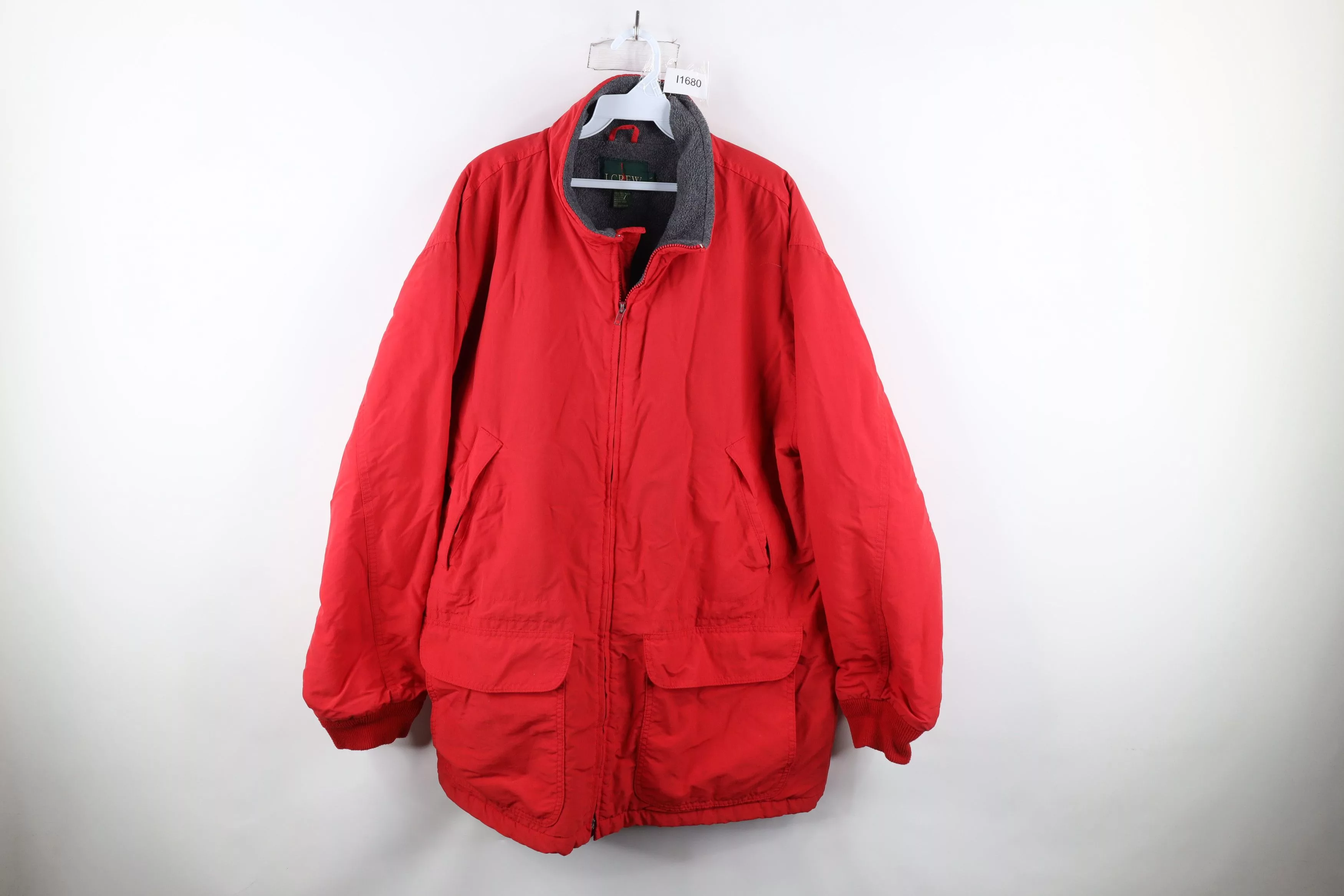 J.Crew Light Jackets J.Crew × Vintage Vintage 90s J Crew Lined Full Zip Parka Jacket Red USA