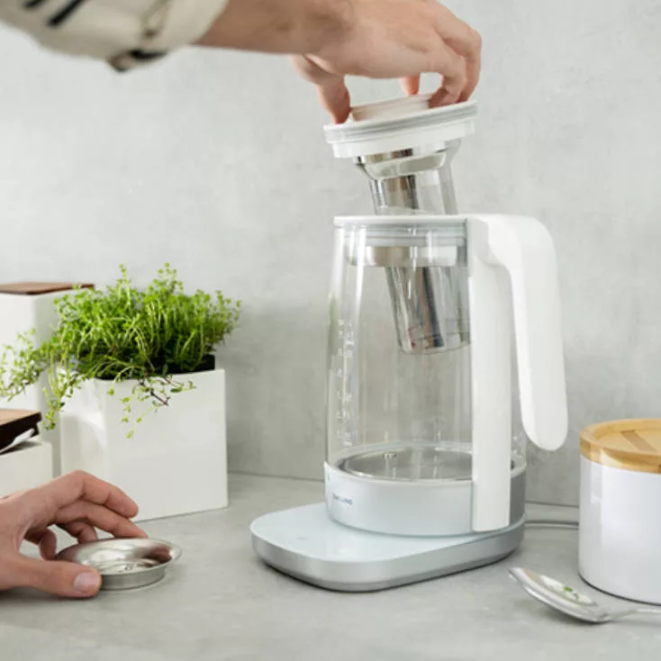 ENFINIGY GLASS KETTLE SILVER