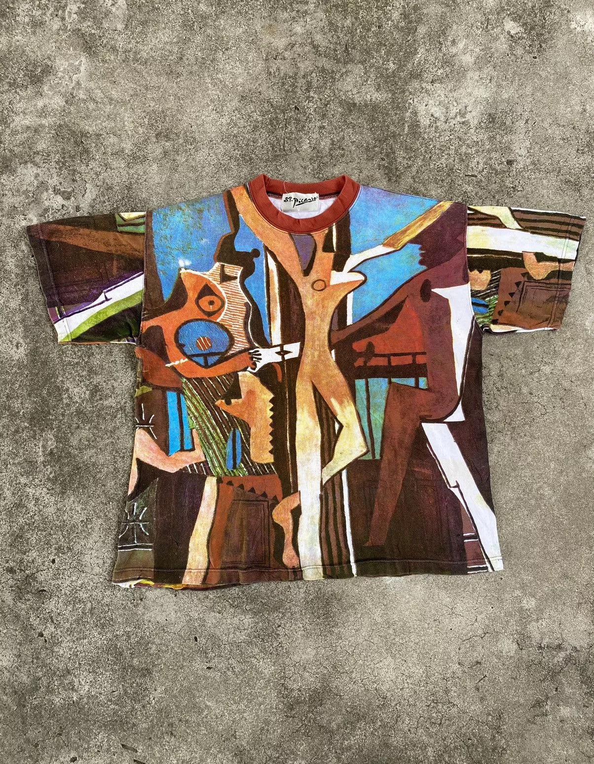 Vintage Short Sleeve T Shirts Vintage Piccaso The Three Dancers 1925 t-shirt Multi