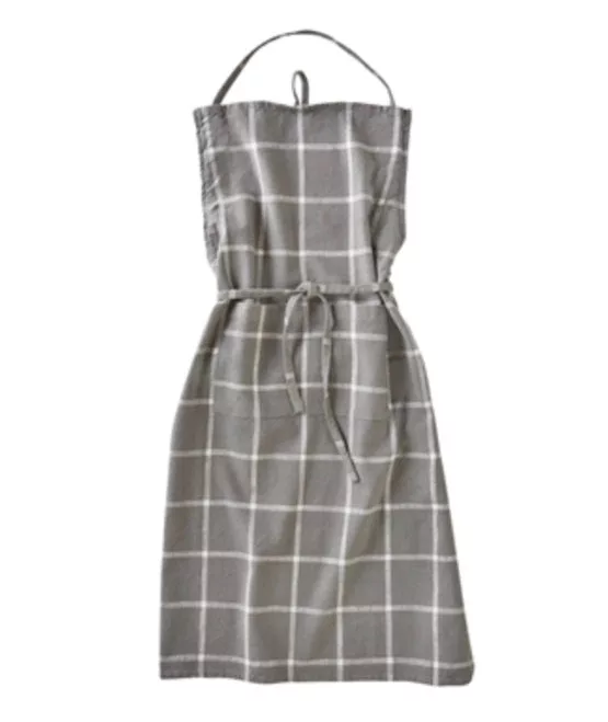 Gray Classic Check Slub Apron