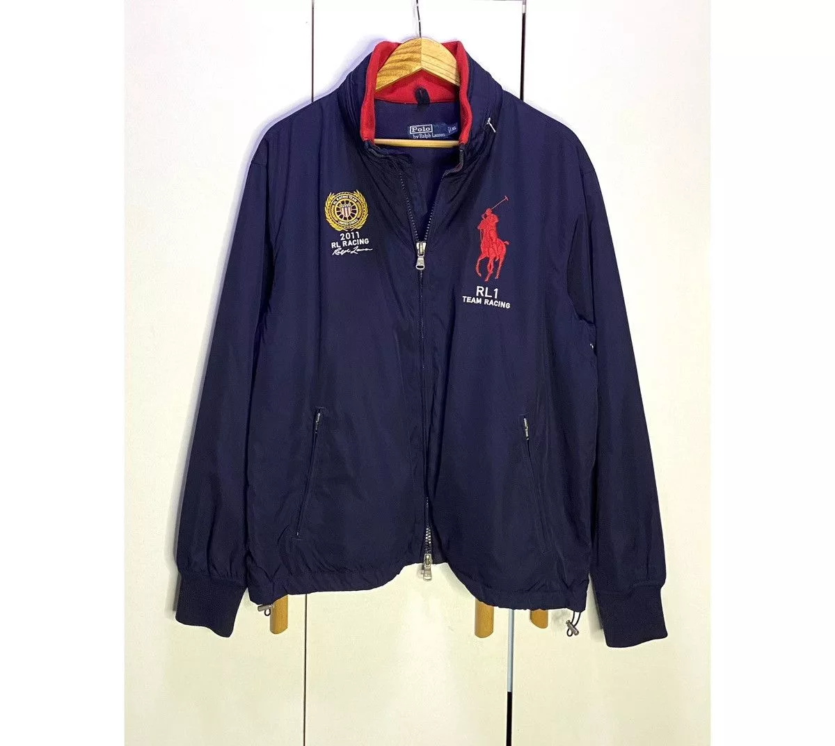 Ralph Lauren Light Jackets Ralph Lauren × Vintage Vintage Ralph Lauren RL1 Racing Blue Packable Hood Jacket Luxury