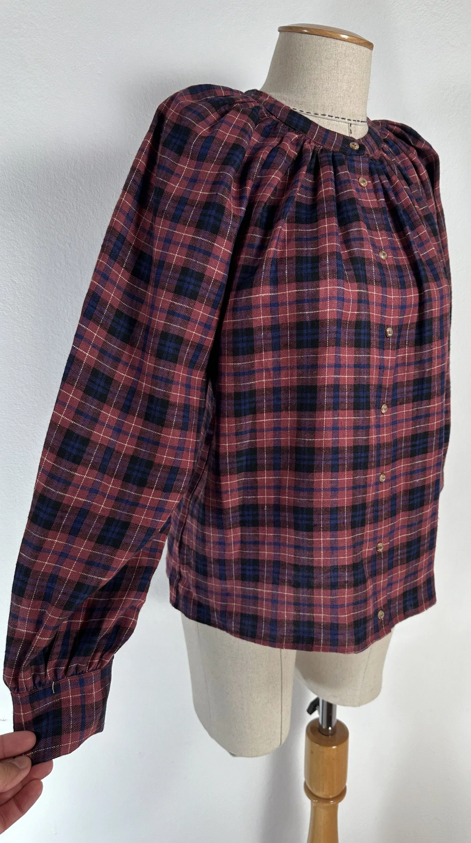 Sezane Blouses Sezane Lealys Shirt In Check Plaid Multi