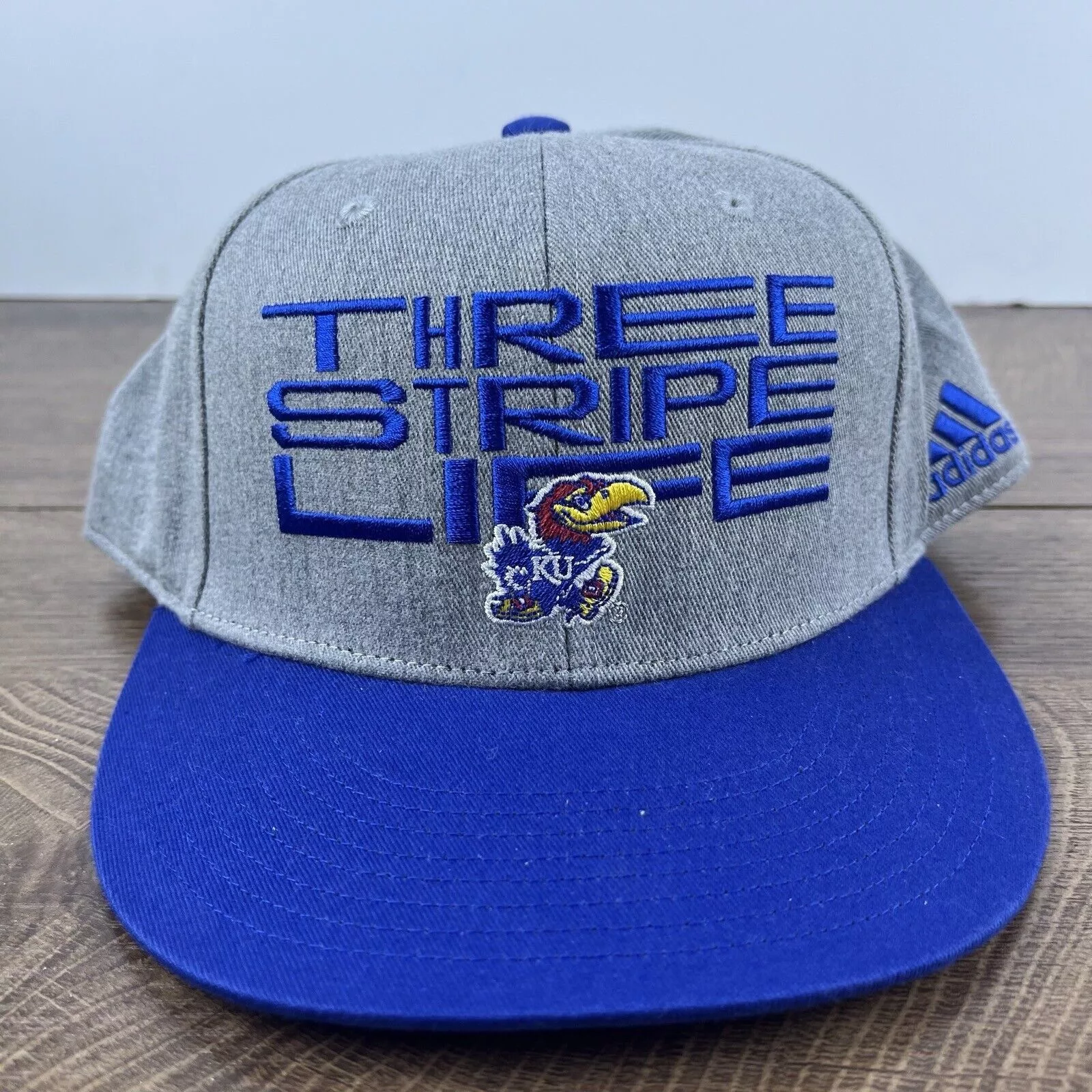 Adidas Hats Kansas Jayhawks Hat Adidas Three Stripe Hat Gray Cap Adjusta