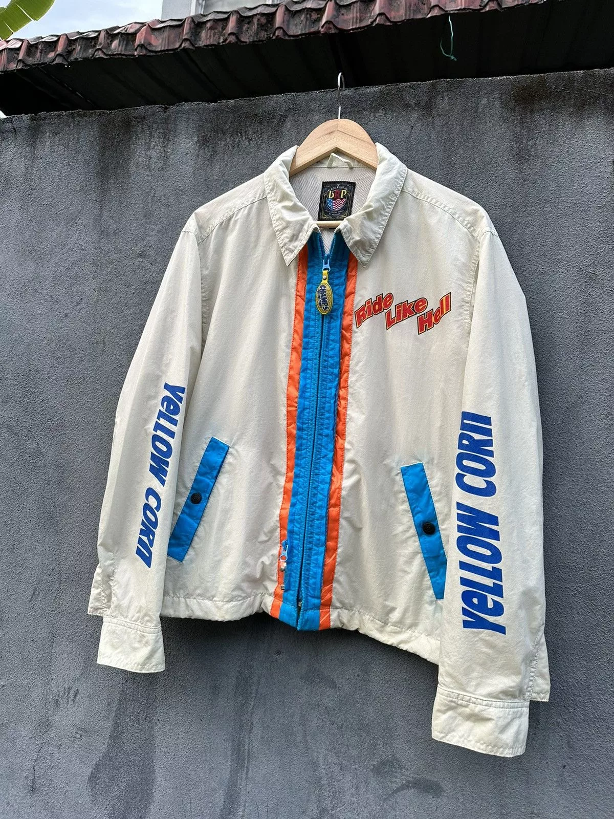YELLOW CORN Light Jackets 👹Yellow Corn RIDE LIKE HELL Detroit Style Jacket White