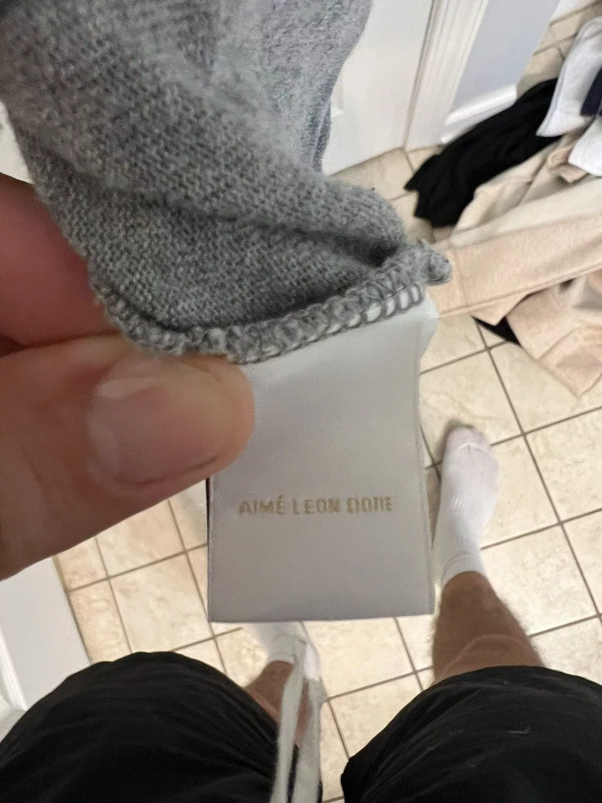 Aime Leon Dore Long Sleeve T Shirts Aime Leon Dore Grey script long sleeve Gray