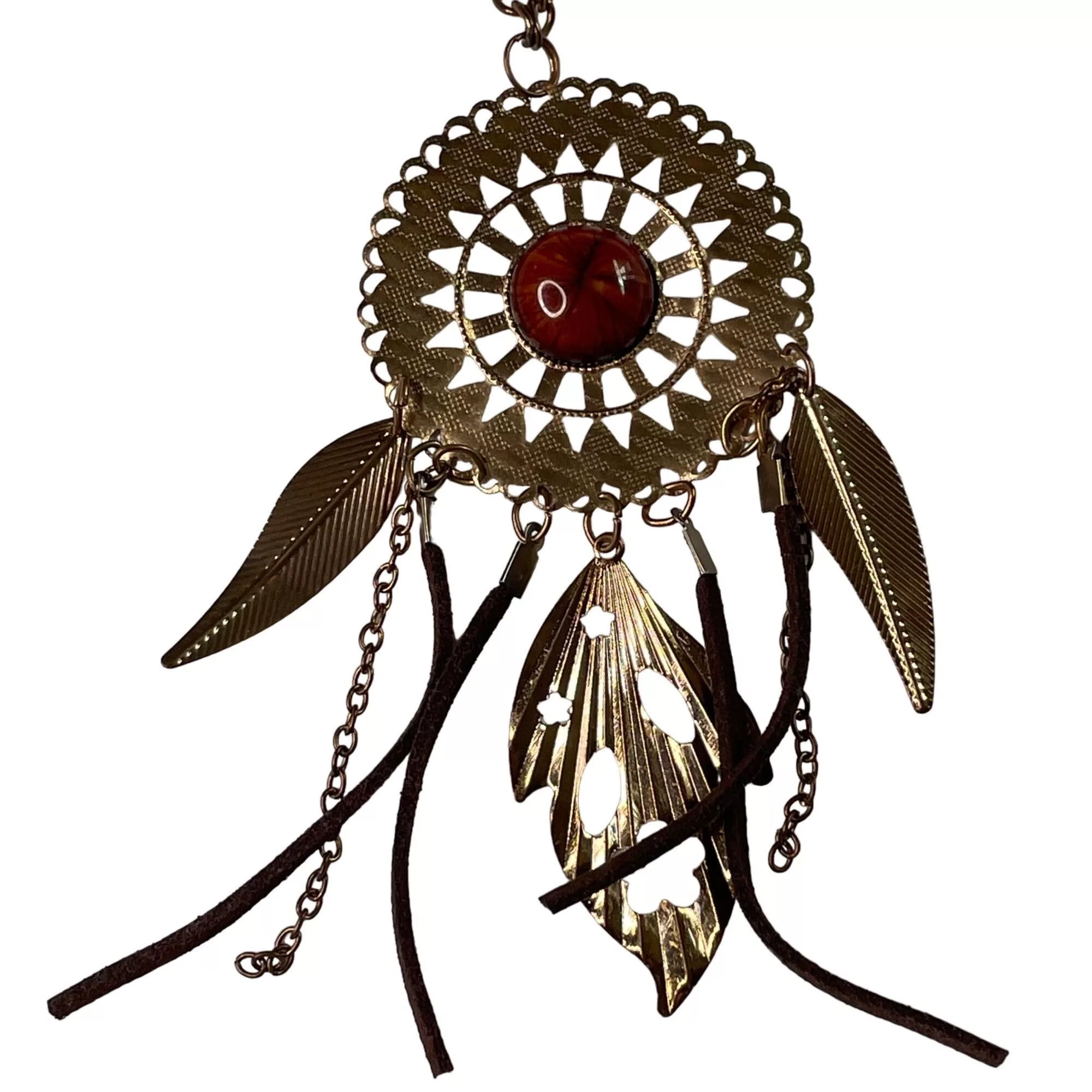 Other Necklaces Other Sun Catcher Statement Necklace Boho Chic Dream Catcher Tasse Gold