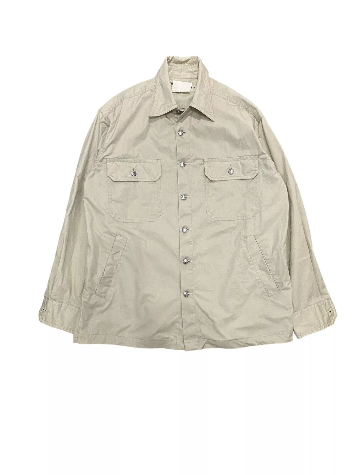 14th Addiction Leather Jackets 14th Addiction × Japanese Brand × Katharine Hamnett London 1990s Hamnett Nylon Button up detailing light Jacket White