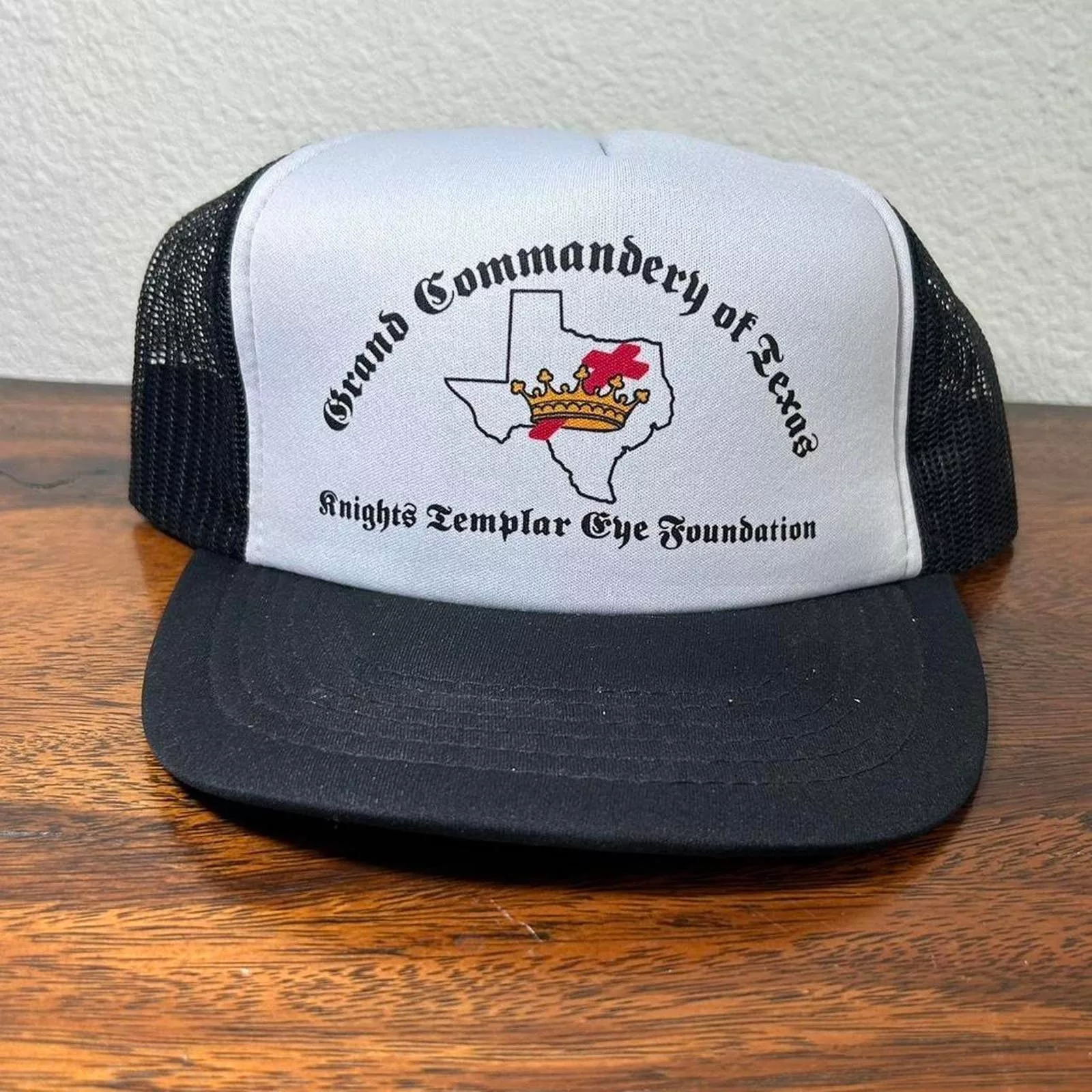 Vintage Hats Vintage Texas Knights of Templar Eye Foundation hat Black