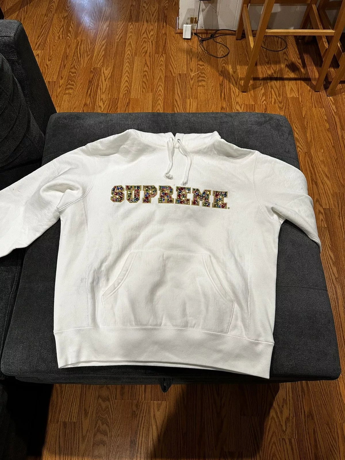 Supreme Light Jackets Supreme jewels hooded sweatshirt White
