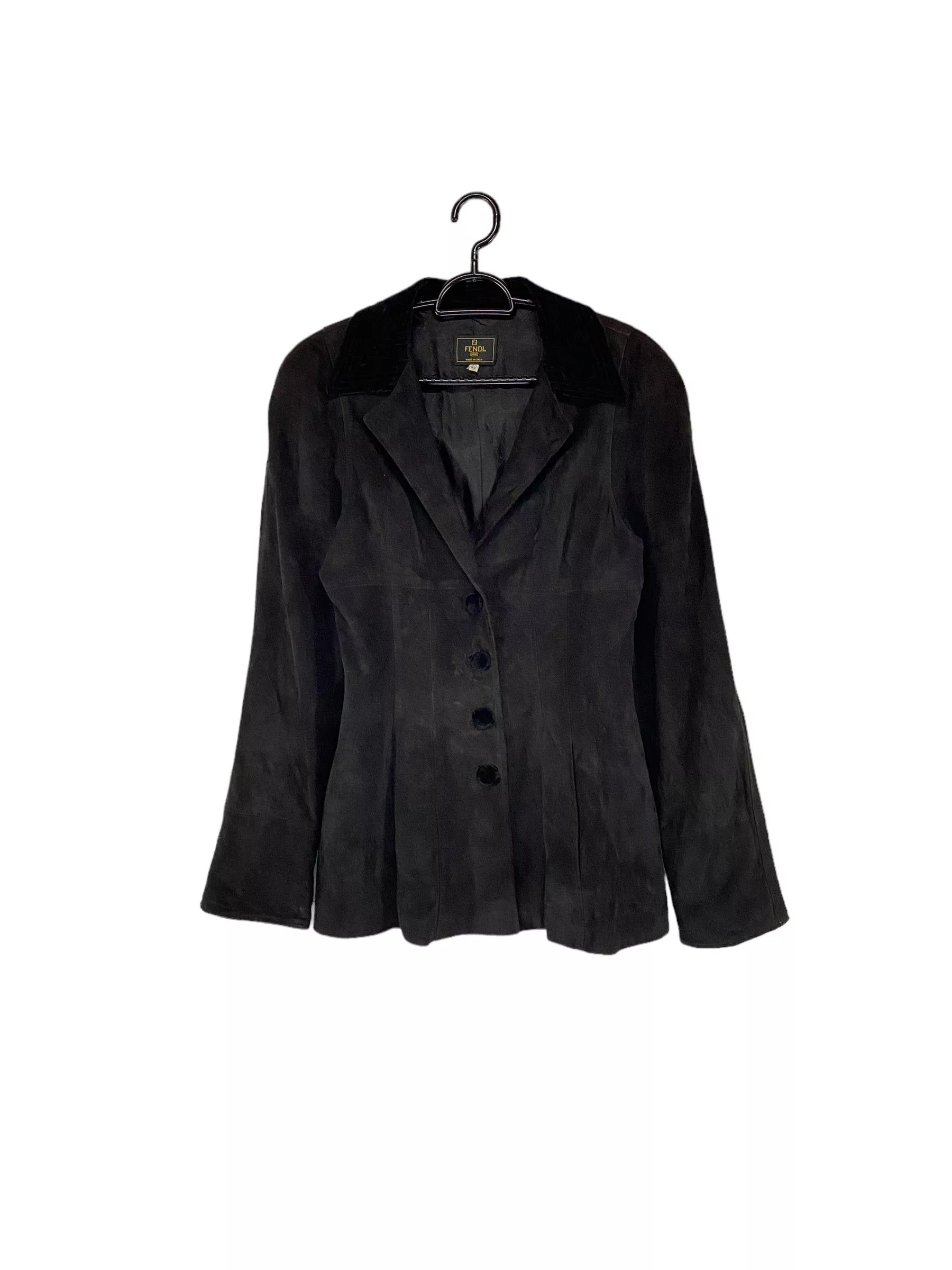 Designer Leather Jackets Designer × Fendi Fendi suede leather jacket Black Luxury