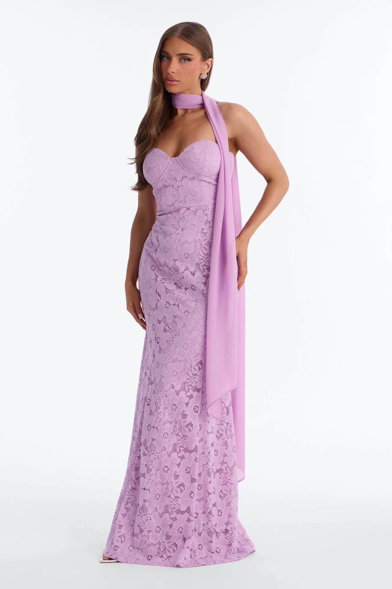 Amorette Lace Gown - Lavender