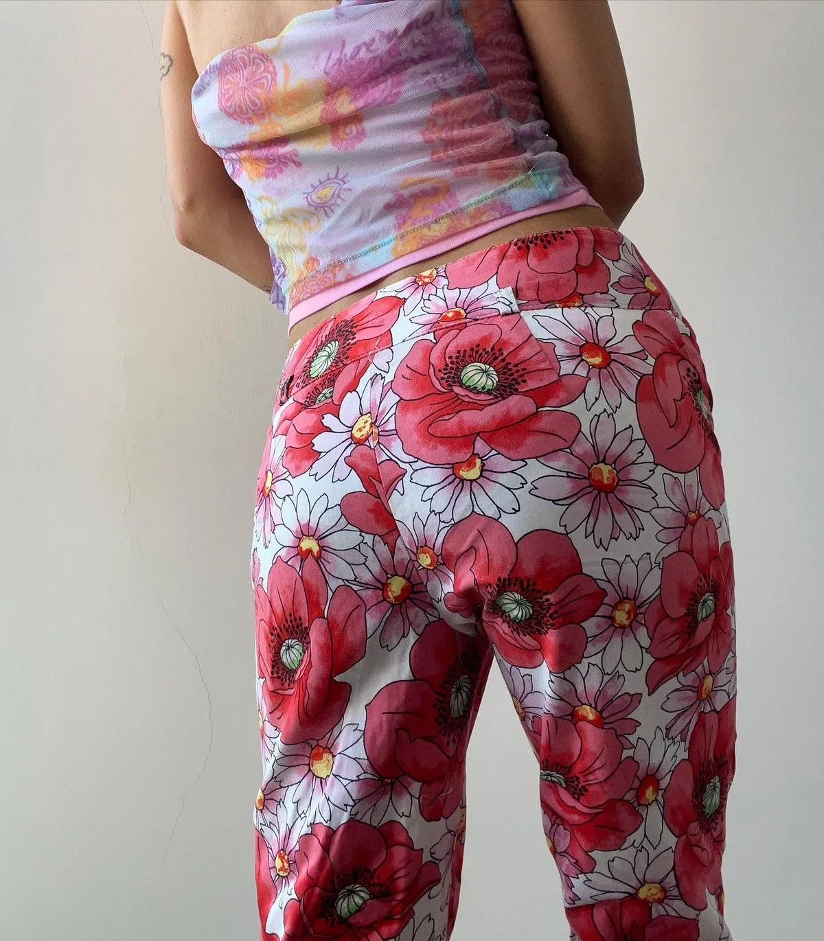 Vintage Pants Vintage Y2k capri Red