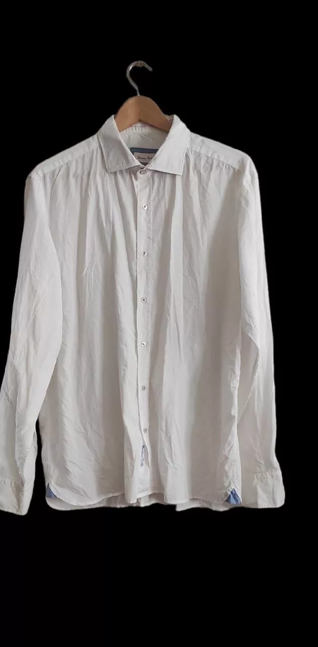 Massimo Dutti Shirts Button Ups MASSIMO DUTTI Mens White Shirt Regular Fit Cotton Excellent