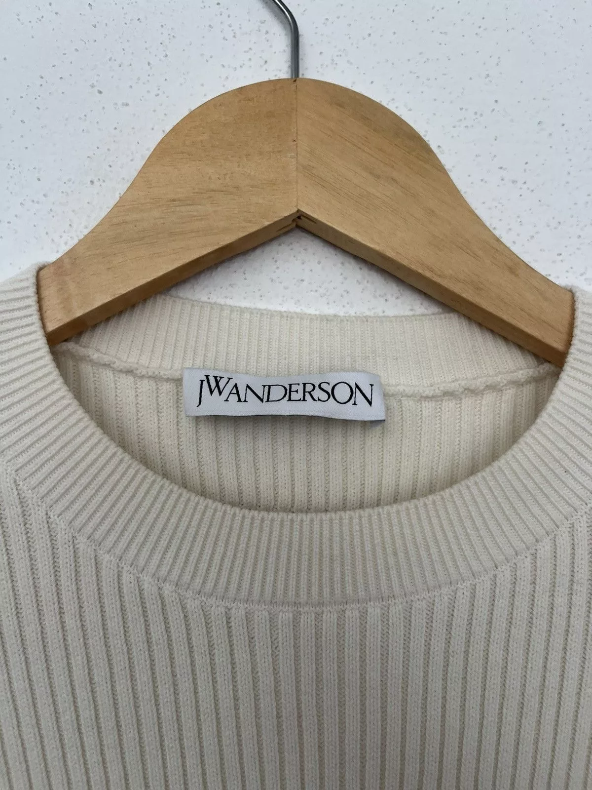 JW Anderson Sweaters JW Anderson J.W Anderson white rib top with denim sleeves