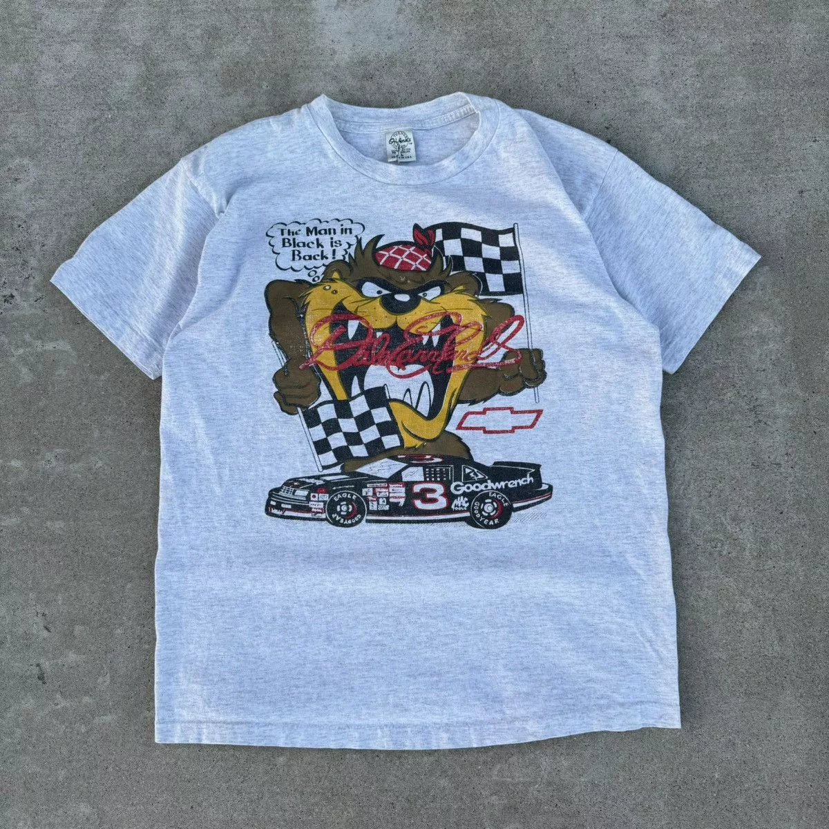 JNCO Short Sleeve T Shirts JNCO × NASCAR × Shorty's Skateboards Vintage 90s Grey Dale Earnhardt Taz Nascar Graphic Tee M Gray