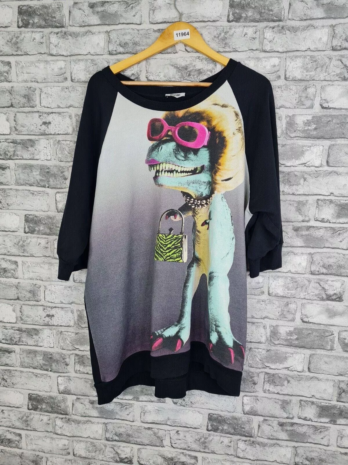 Moschino Sweaters Moschino Jumper Size 16 V Rare Y2k Dinosaur Sweater Black