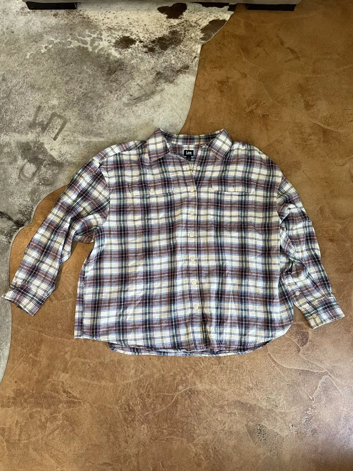 Lee Shirts Button Ups Lee Flannel L White