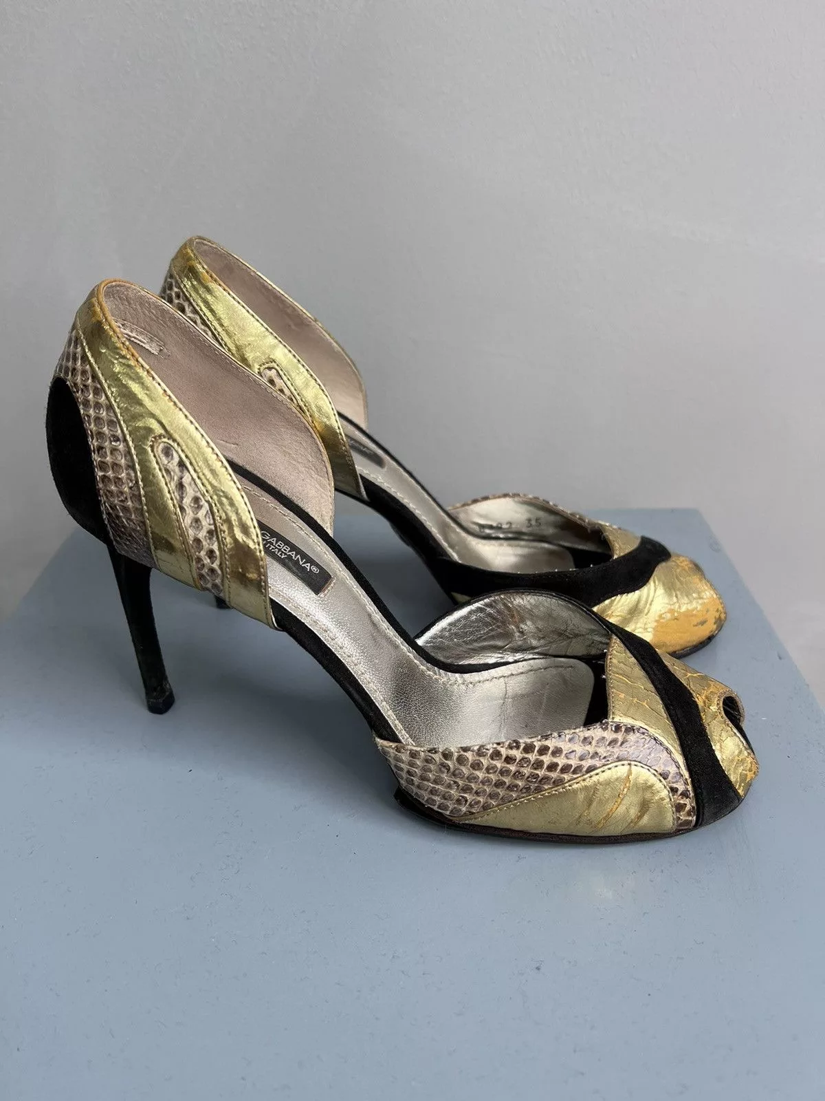 Dolce & Gabbana Heels Dolce & Gabbana VINTAGE AVANT-GARDE HEELS DOLCE GABBANA LEATHER SHOES Black