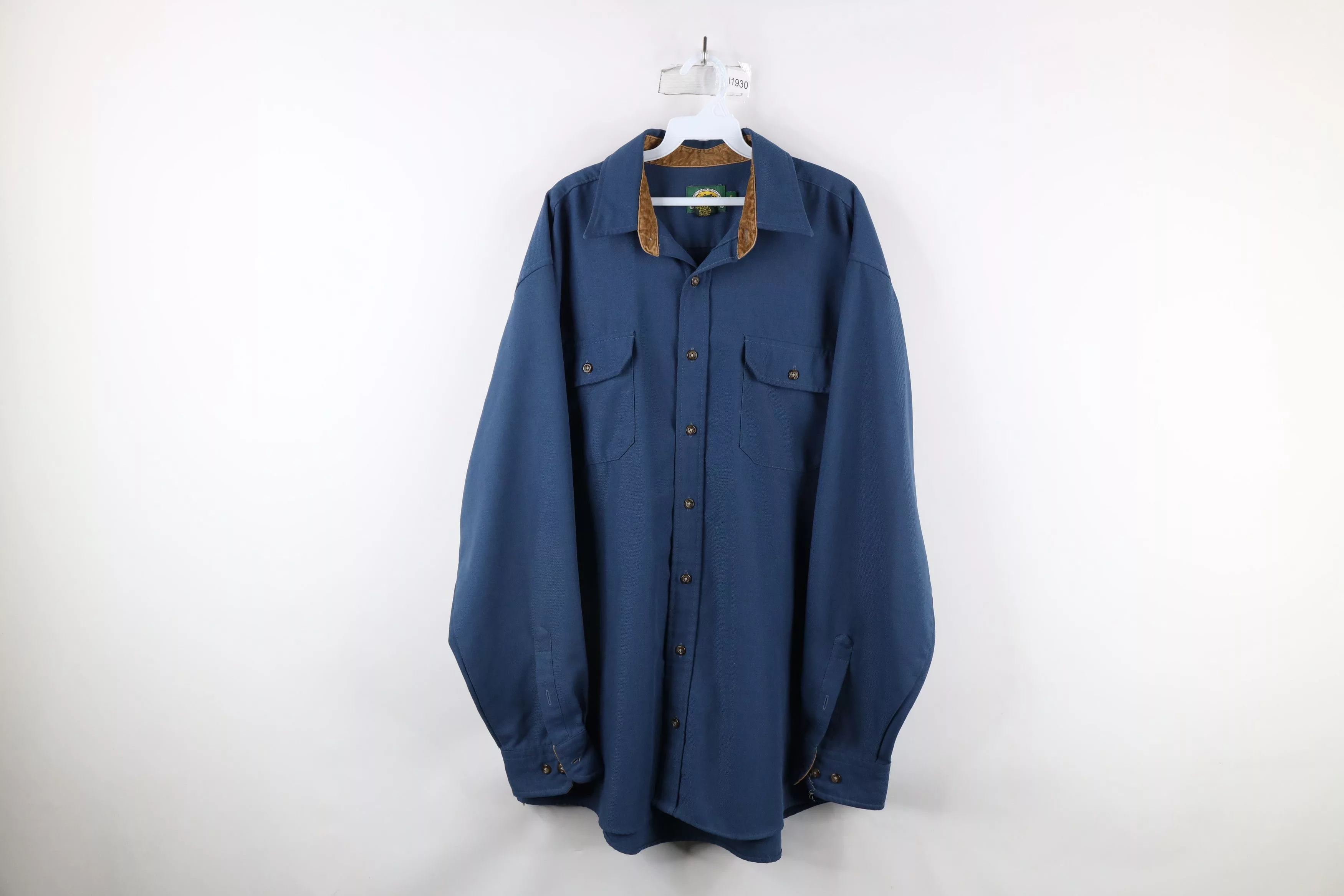 Cabelas Shirts Button Ups Cabelas × Vintage Vintage 90s Cabelas Double Pocket Collared Button Shirt Blue