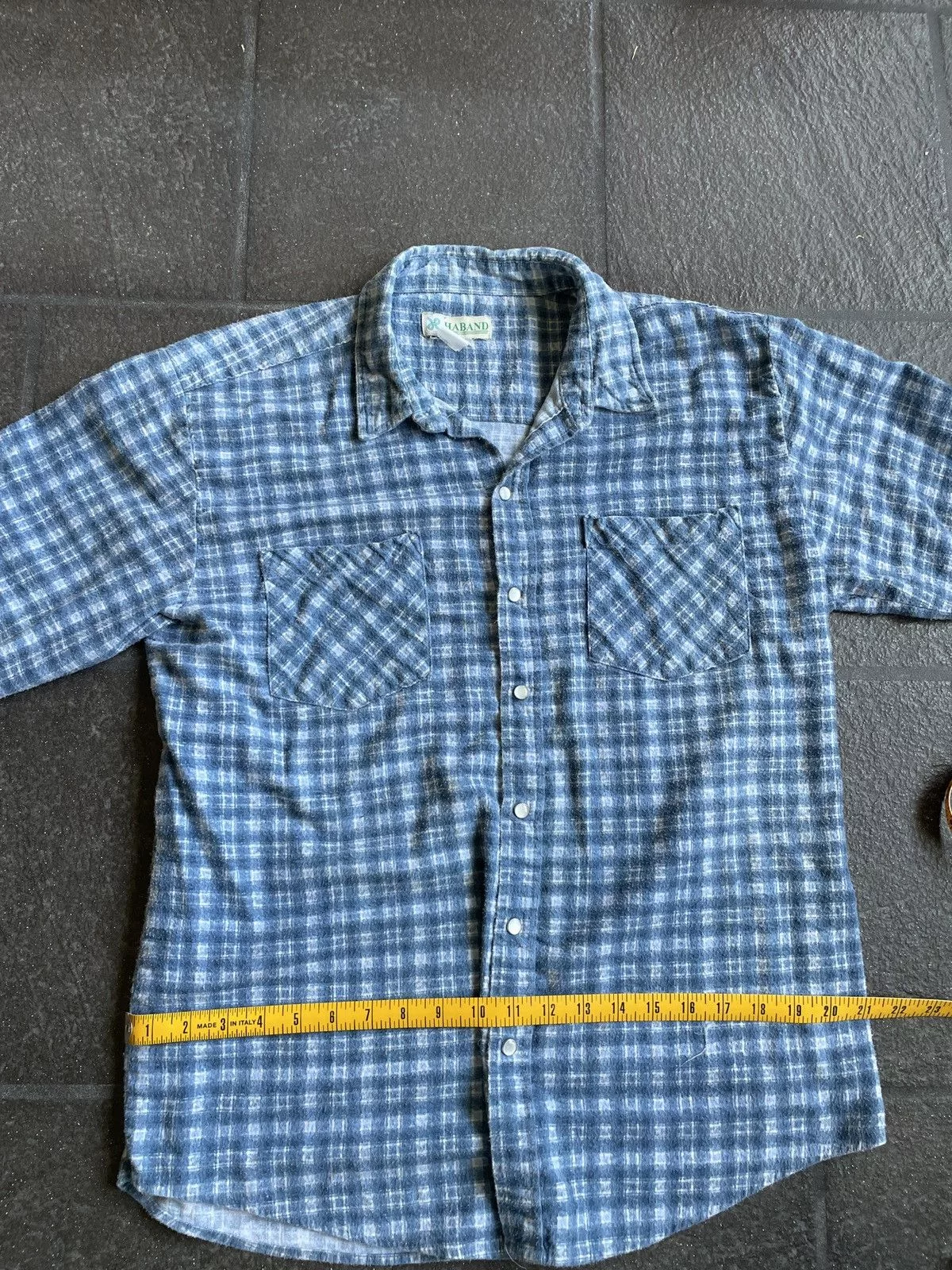 Haband Shirts Button Ups Vintage Haband Blue Flannel