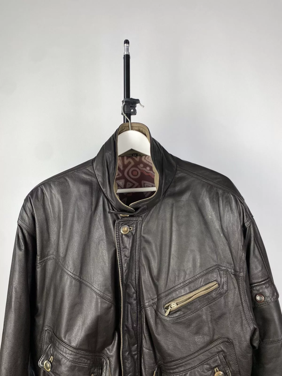 Vintage Leather Jackets Vintage Leather Jacket Genuine Leahter bomber Moto Oldmoney Brown Avant-Garde