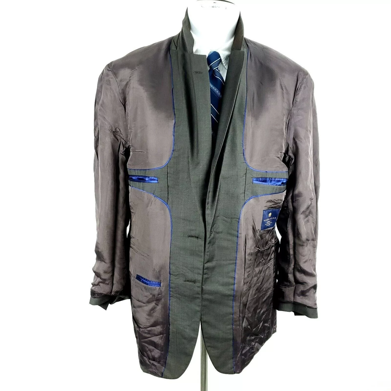 Savile Row Suits Alexandre London Savile Row 40L 2 Button Brown Wool Silk 2 P