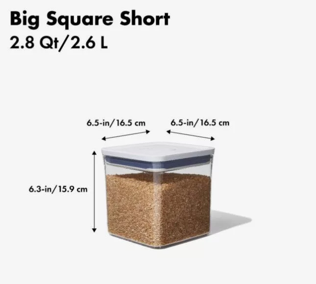 Big Square Short 2.8 QT Pop Container