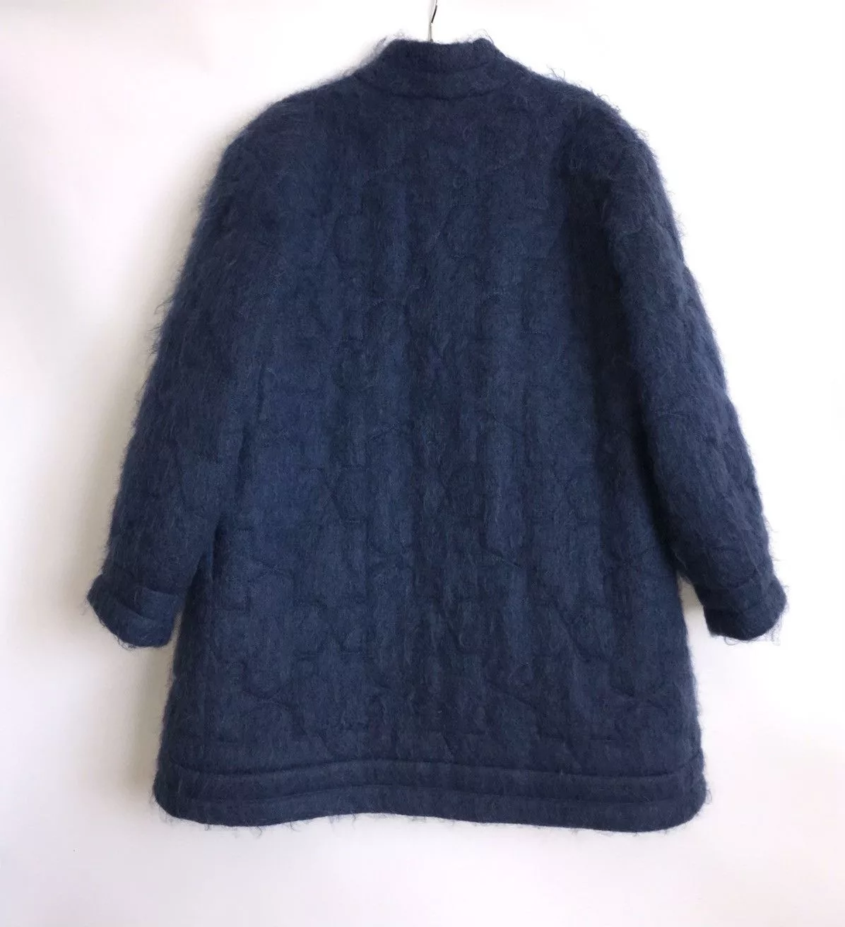 Yves Saint Laurent Fur Faux Fur Yves Saint Laurent Saint Laurent Rive Gauche Mohair Coat Quilted Blue Luxury