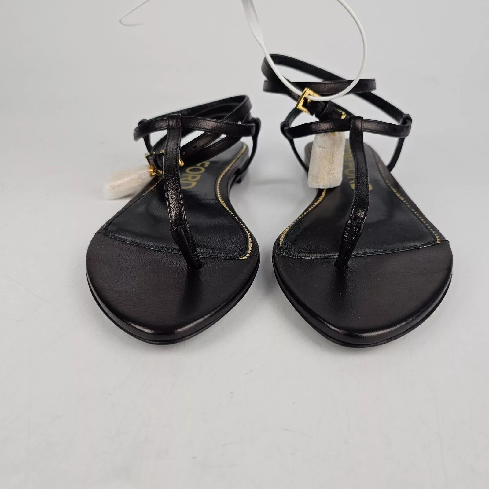 Tom Ford Flats Tom Ford Padlock Black Leather Sandals New