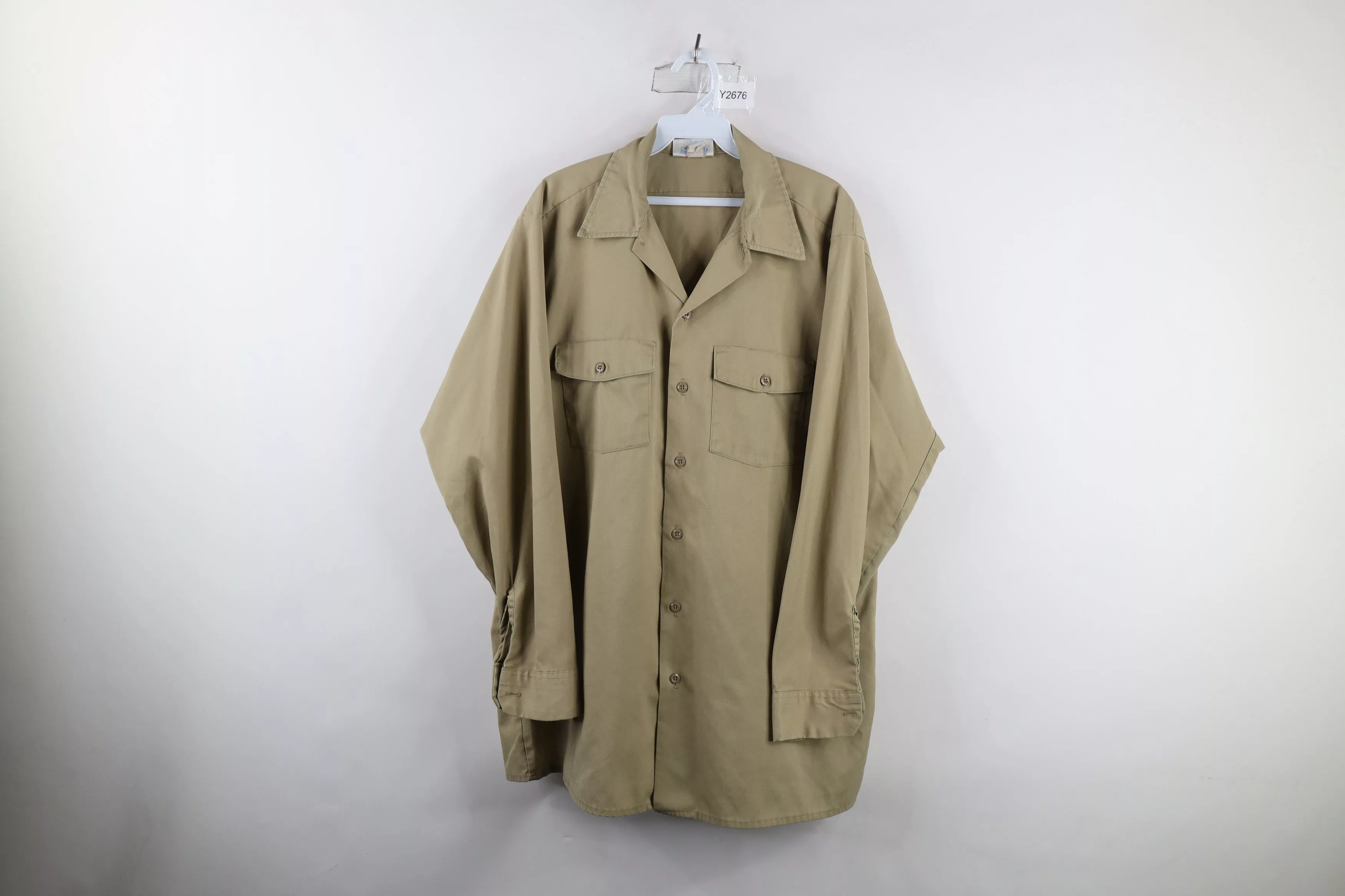 Dickies Shirts Button Ups Dickies × Vintage Vintage 70s Dickies Mechanic Work Button Shirt USA Beige