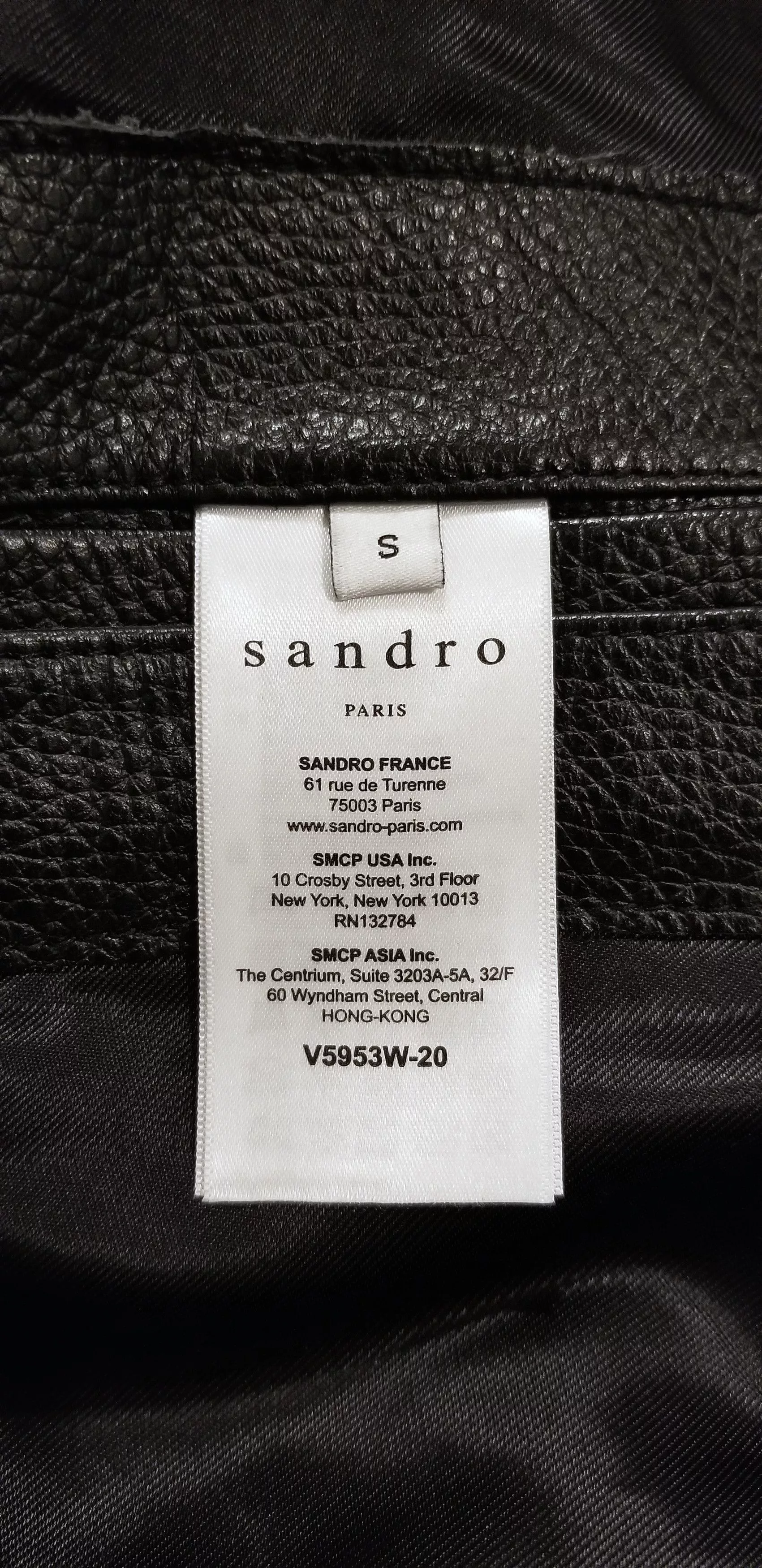 Sandro Leather Jackets Sandro Calf Leather Biker Jacket Black