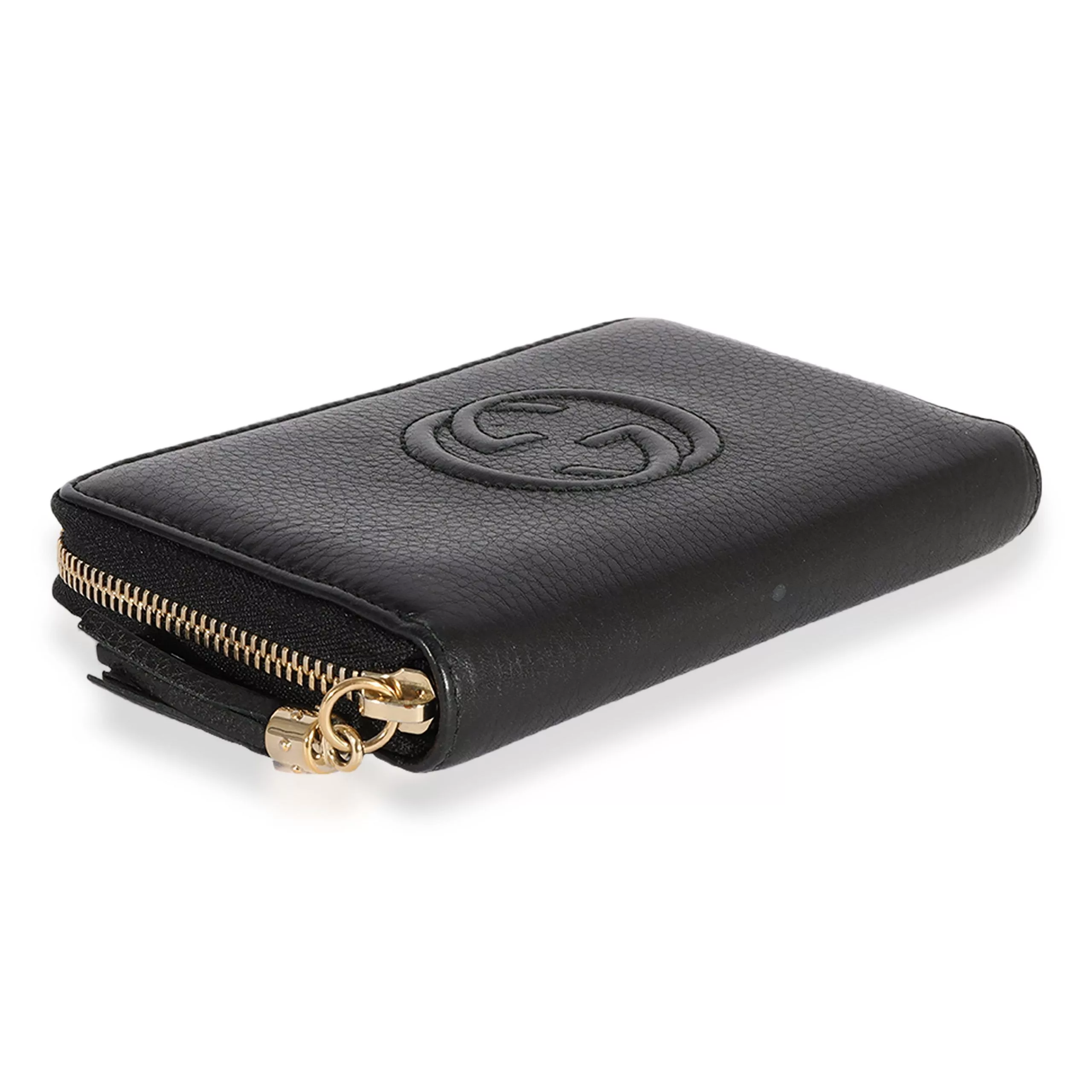 Gucci Rings Gucci Black Pebbled Leather Soho Zip-Around Wallet