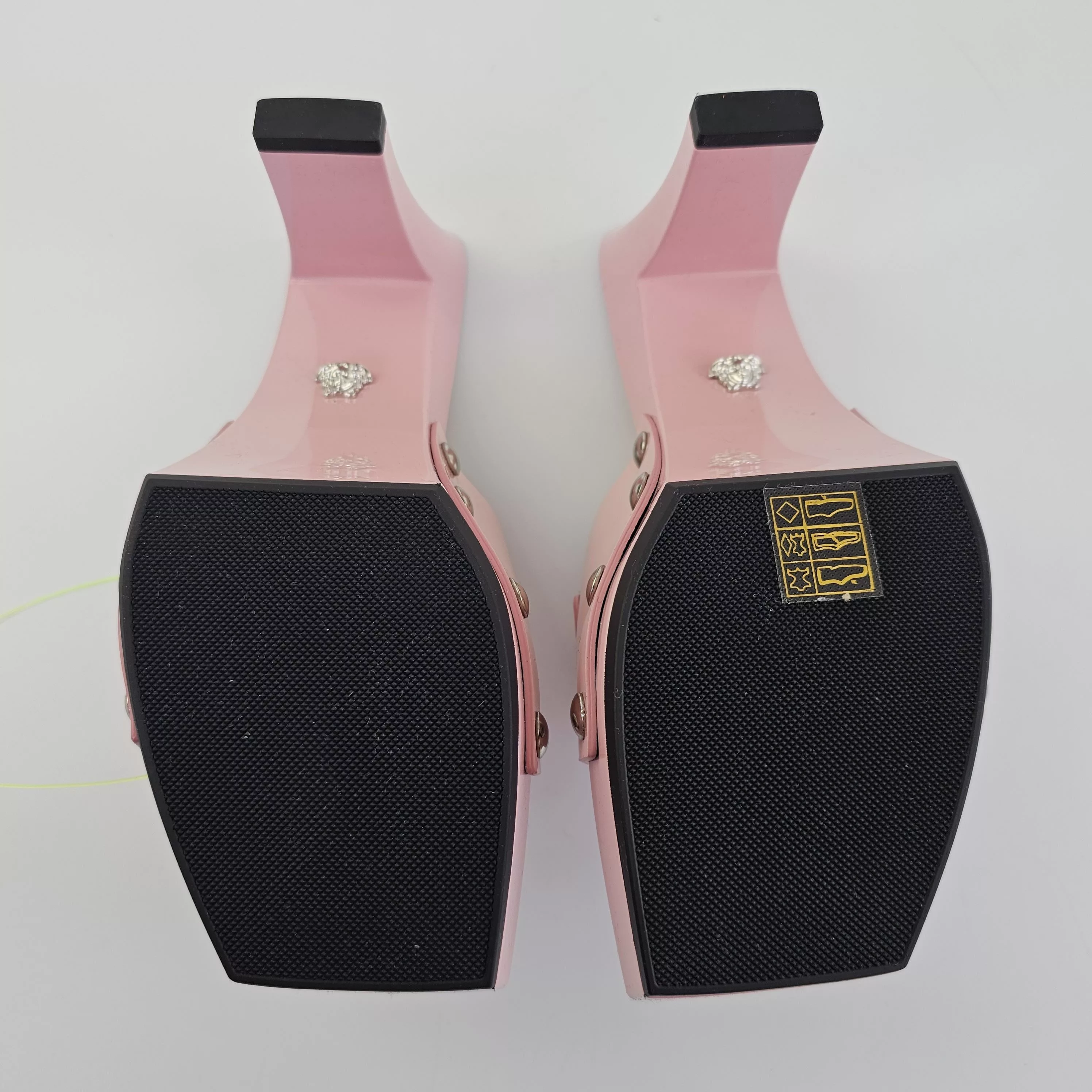 Versace Heels Versace Medusa Buckle Pink 60mm Patent Leather Mules New