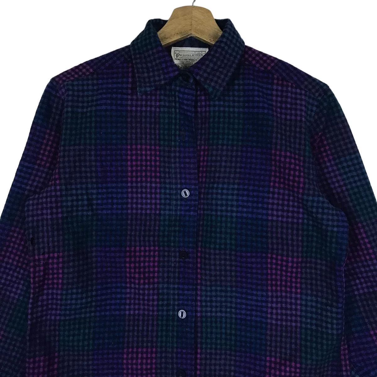 Pendleton Shirts Button Ups Vintage Pendleton Button Up Fleece Shirt Blue