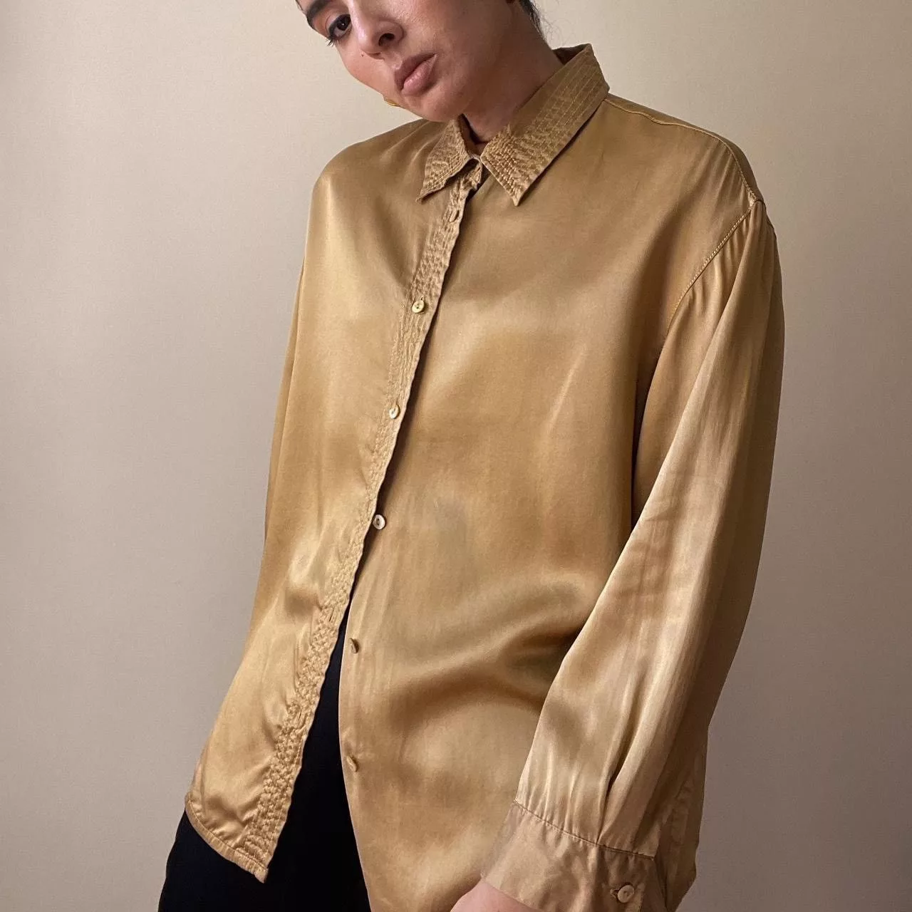 Vintage Blouses Vintage Silk Luisa Spagnoli Top Gold
