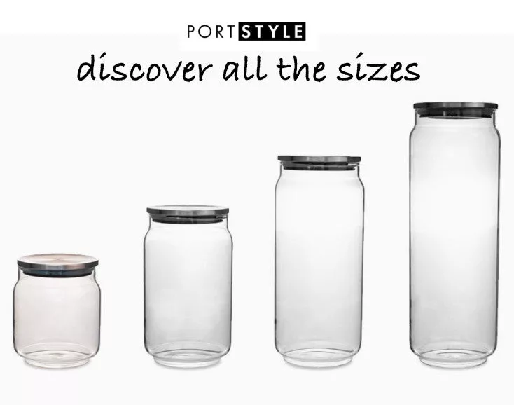 Glass Beveled Canister Silver Lid 42oz.