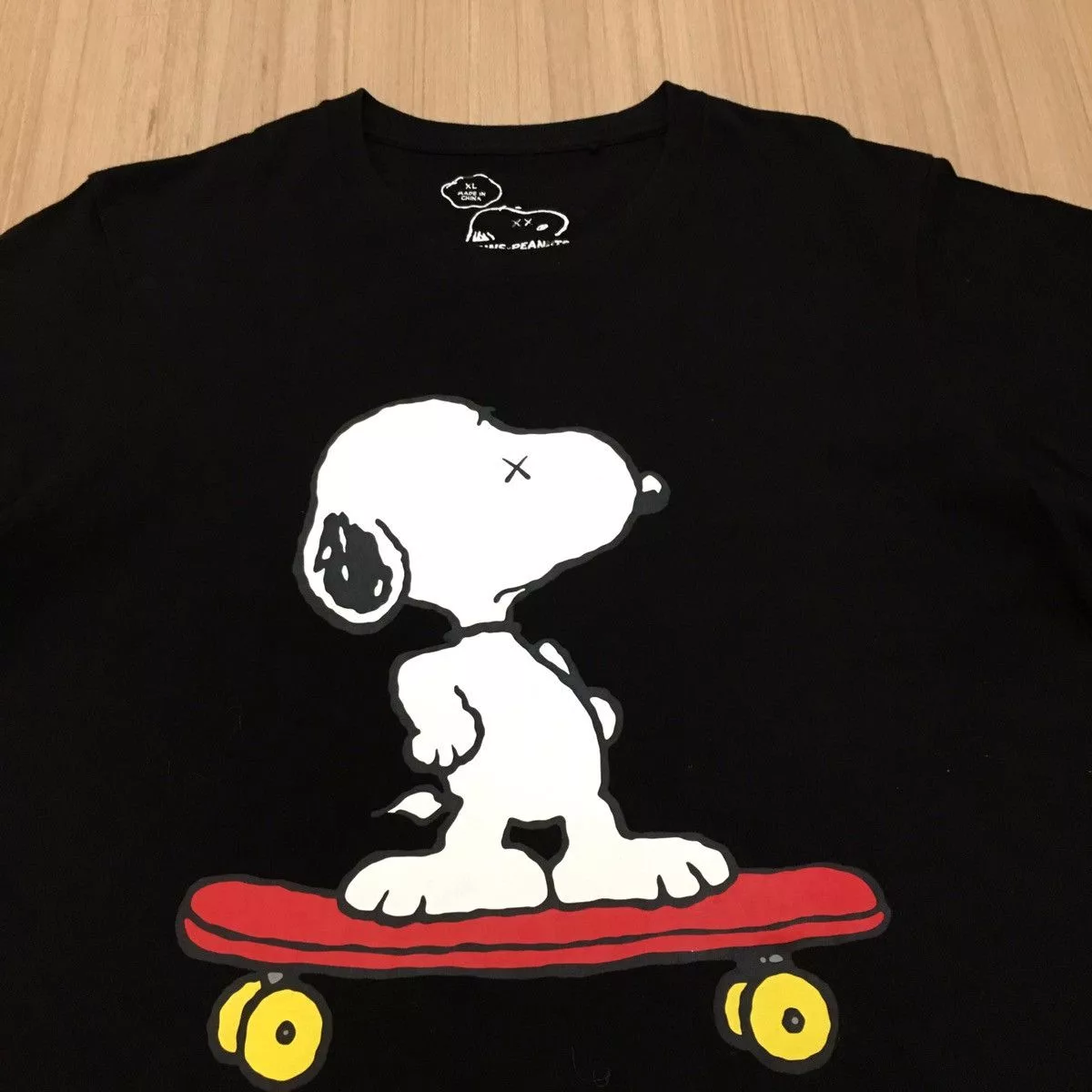 Kaws Short Sleeve T Shirts Kaws × Peanuts Kaws x Peanuts Tee Black