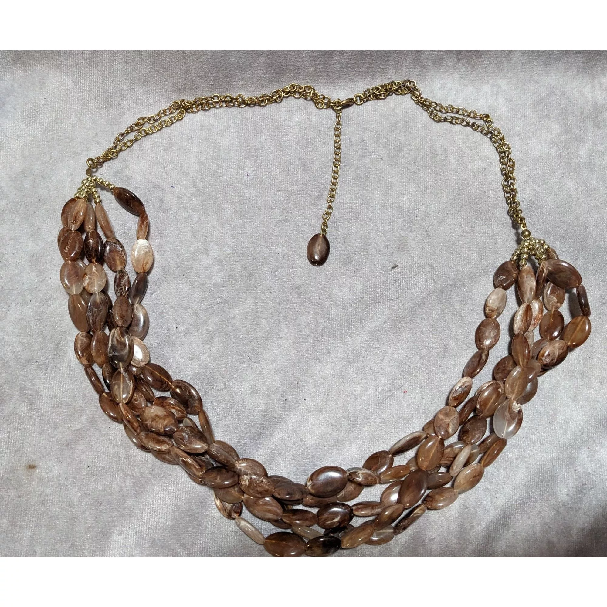 Other Necklaces Other Earthy Multilayer Marbled Beaded Necklace Brown