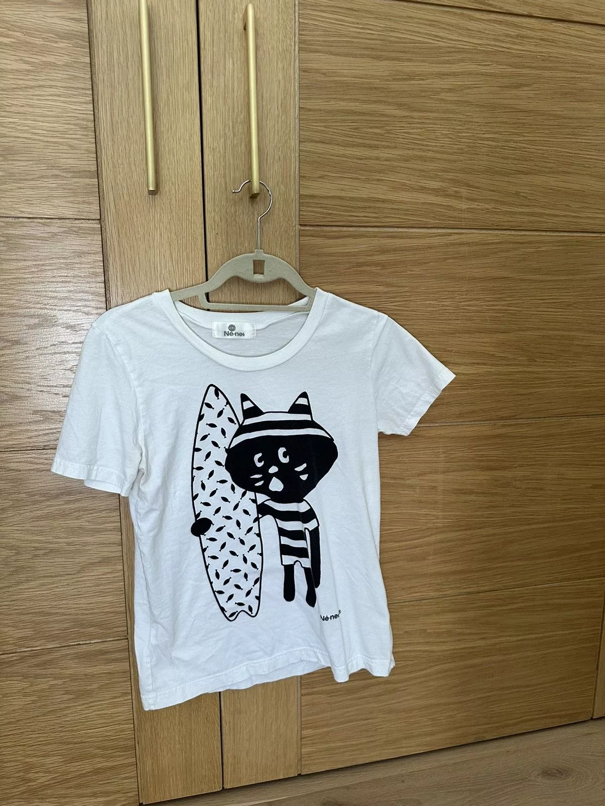 Ne-Net Short Sleeve T Shirts Ne-Net Cat Shirt White