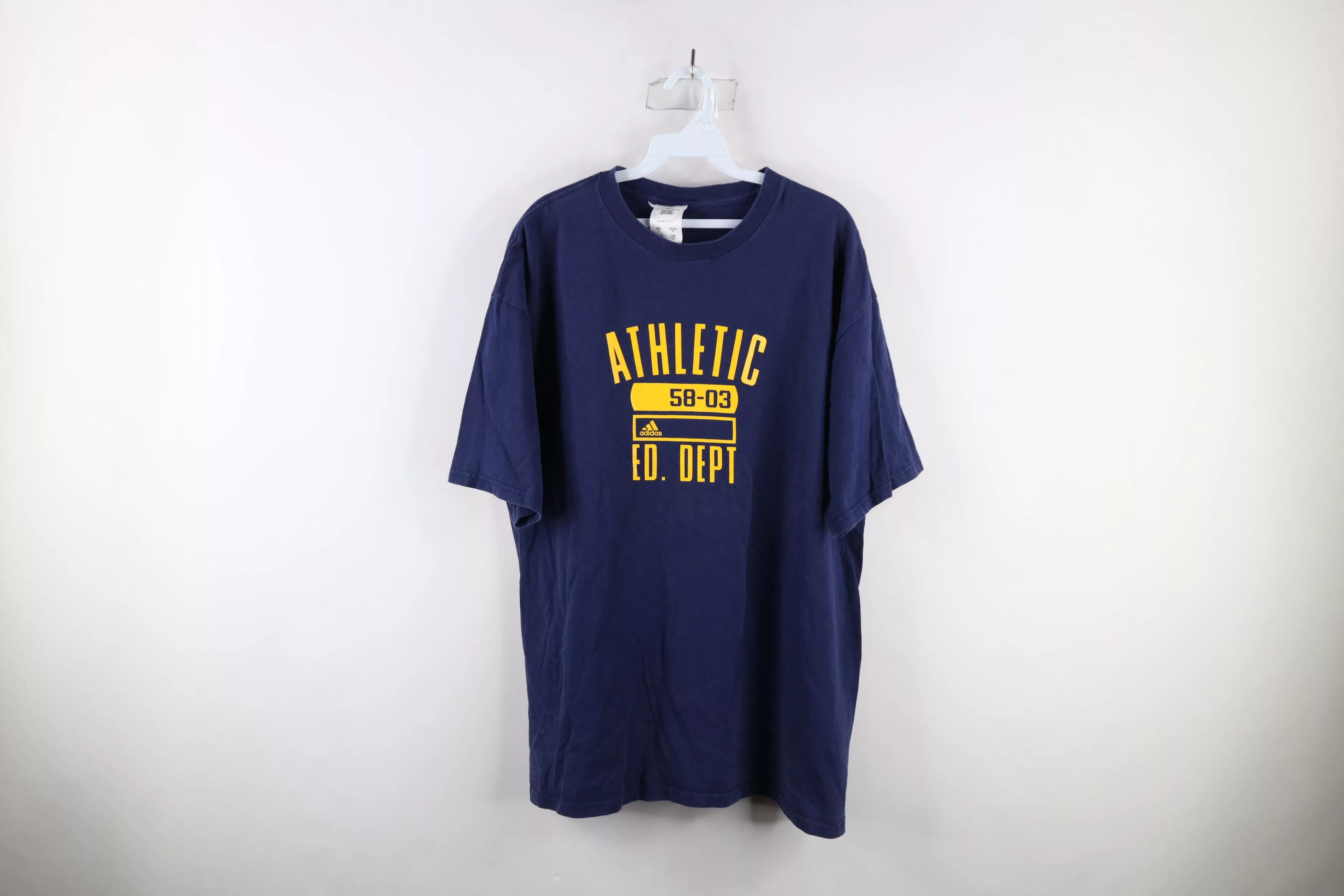 Adidas Short Sleeve T Shirts Adidas × Vintage Vintage Y2K Adidas Out Athletic Department T-Shirt Blue