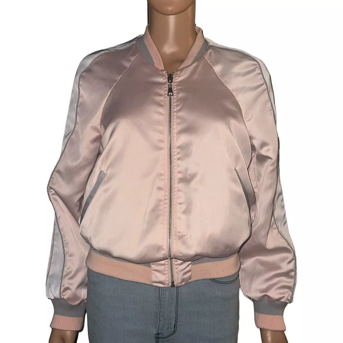 Bebe Bombers Vintage Y2K Bebe reversible satin bomber jacket Multi