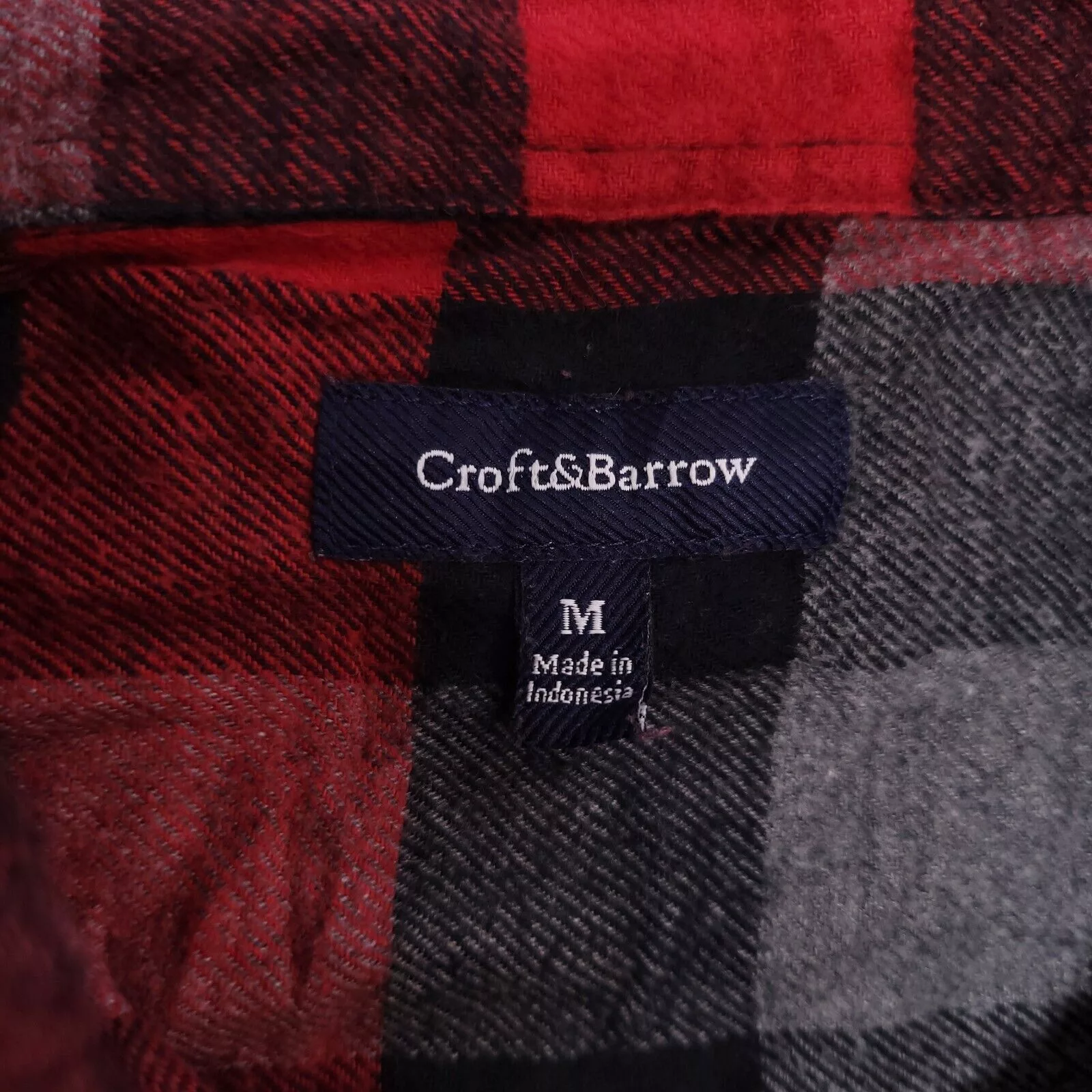 Croft & Barrow Shirts Button Ups Croft & Barrow Gingham Flannel Shirt Mens Size Medium M Red