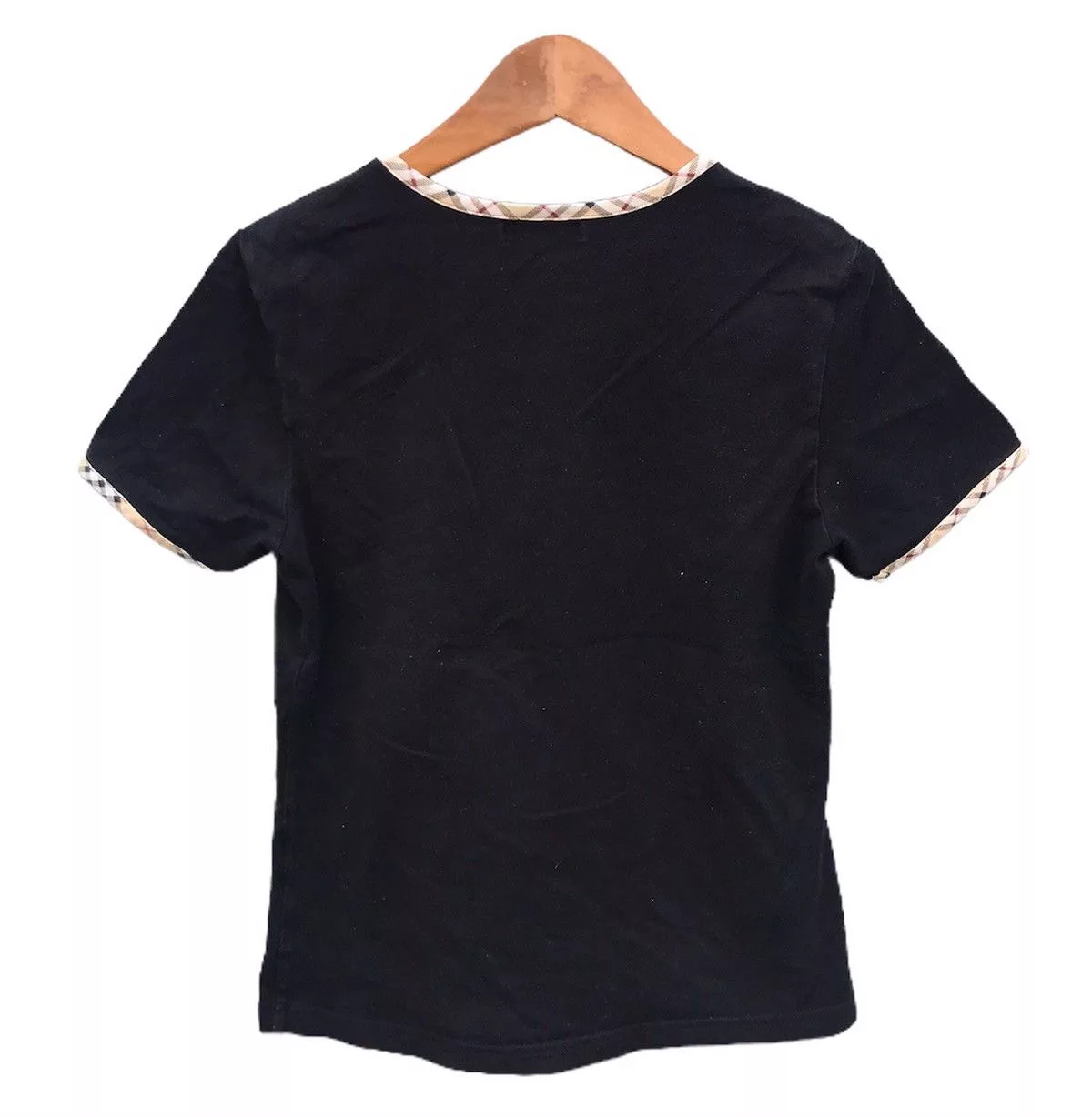 Burberry Short Sleeve T Shirts Burberry ringer checked tee Black