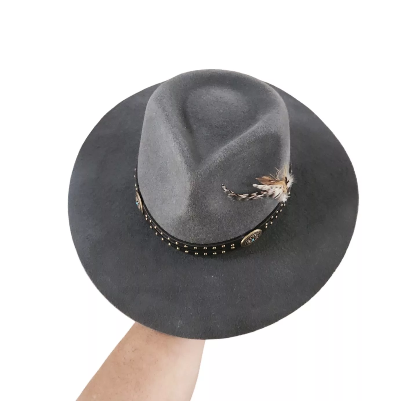 Other Hats Other Peter Grimm Apache Hat Gray wide stiff brim style S/M Vintage