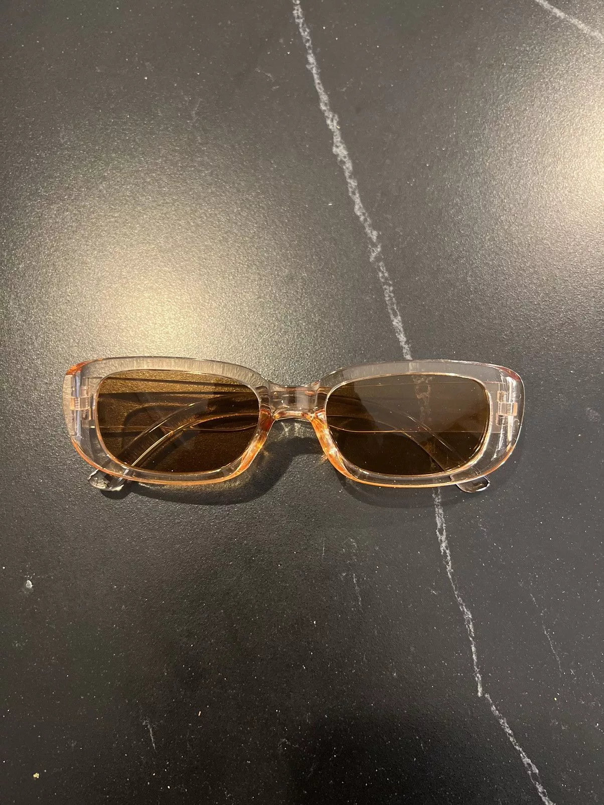 Japanese Brand Sunglasses Japanese Brand Clear sunglasses orange lenses White