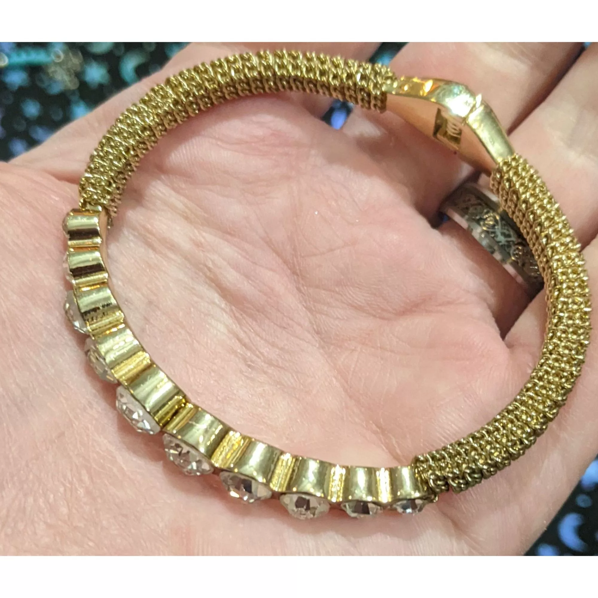 Other Bracelets Other Gold Rhinestone Gemmed Statement Bracelet